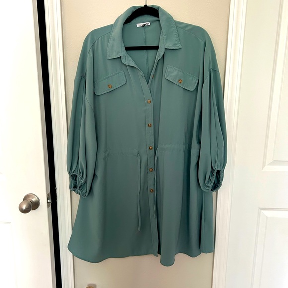 Shirt Dress | Sage Green - Picture 2 of 2